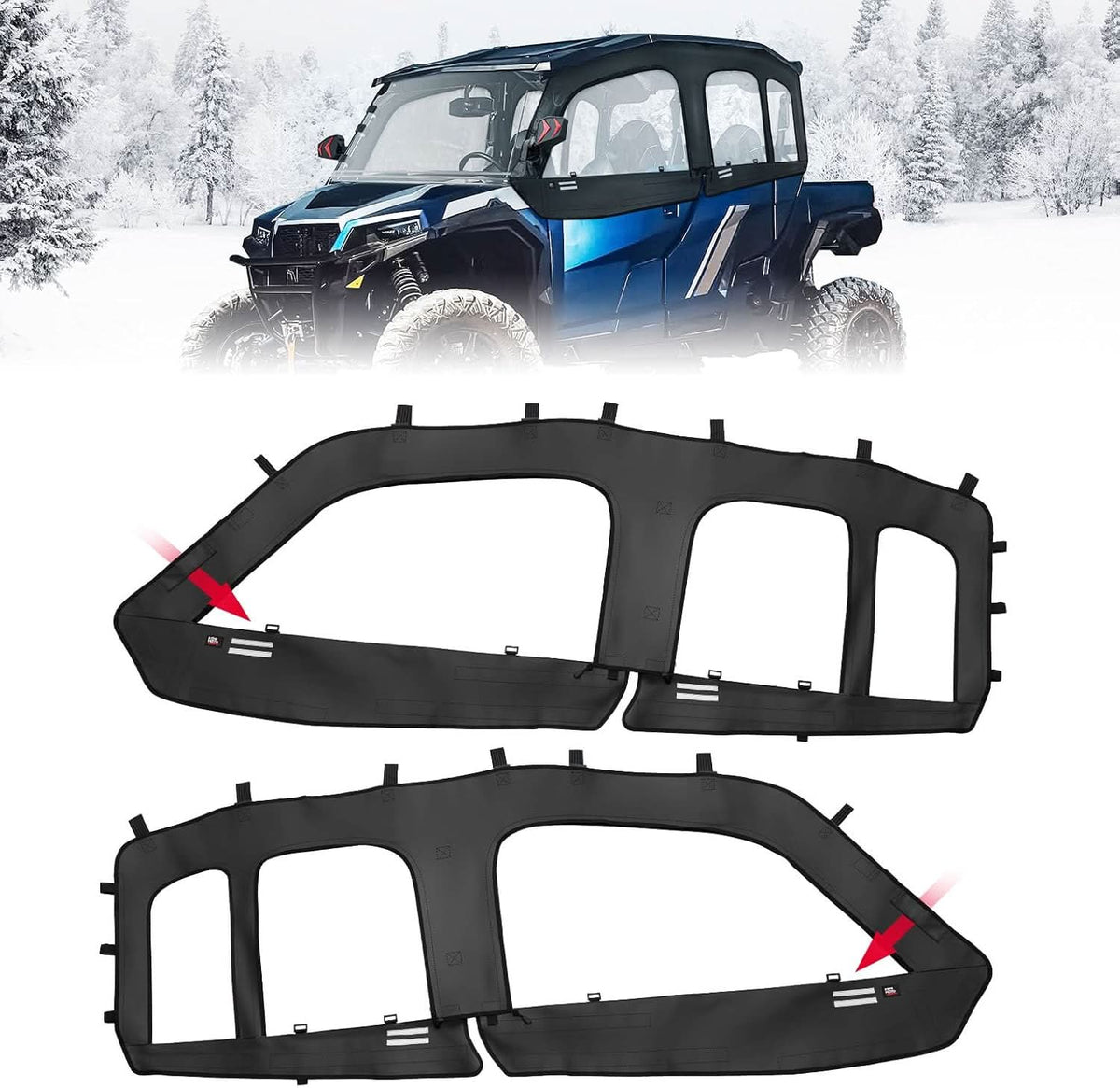 KEMIMOTO Upgraded Soft Upper Doors for Polaris General 4 1000 / XP 4 1000
