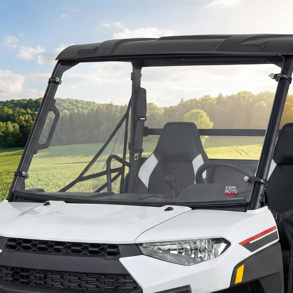 KEMIMOTO Front Windshield Scratch-Resistant for Polaris Ranger 150 EFI Youth 2018+