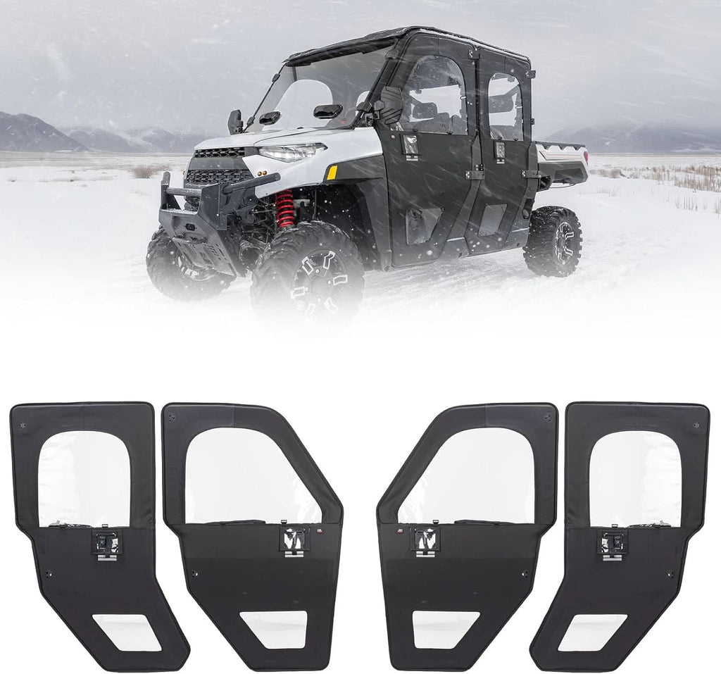 KEMIMOTO UTV Doors With Steel Frame for Polaris Ranger CREW XP 1000 2019-2026