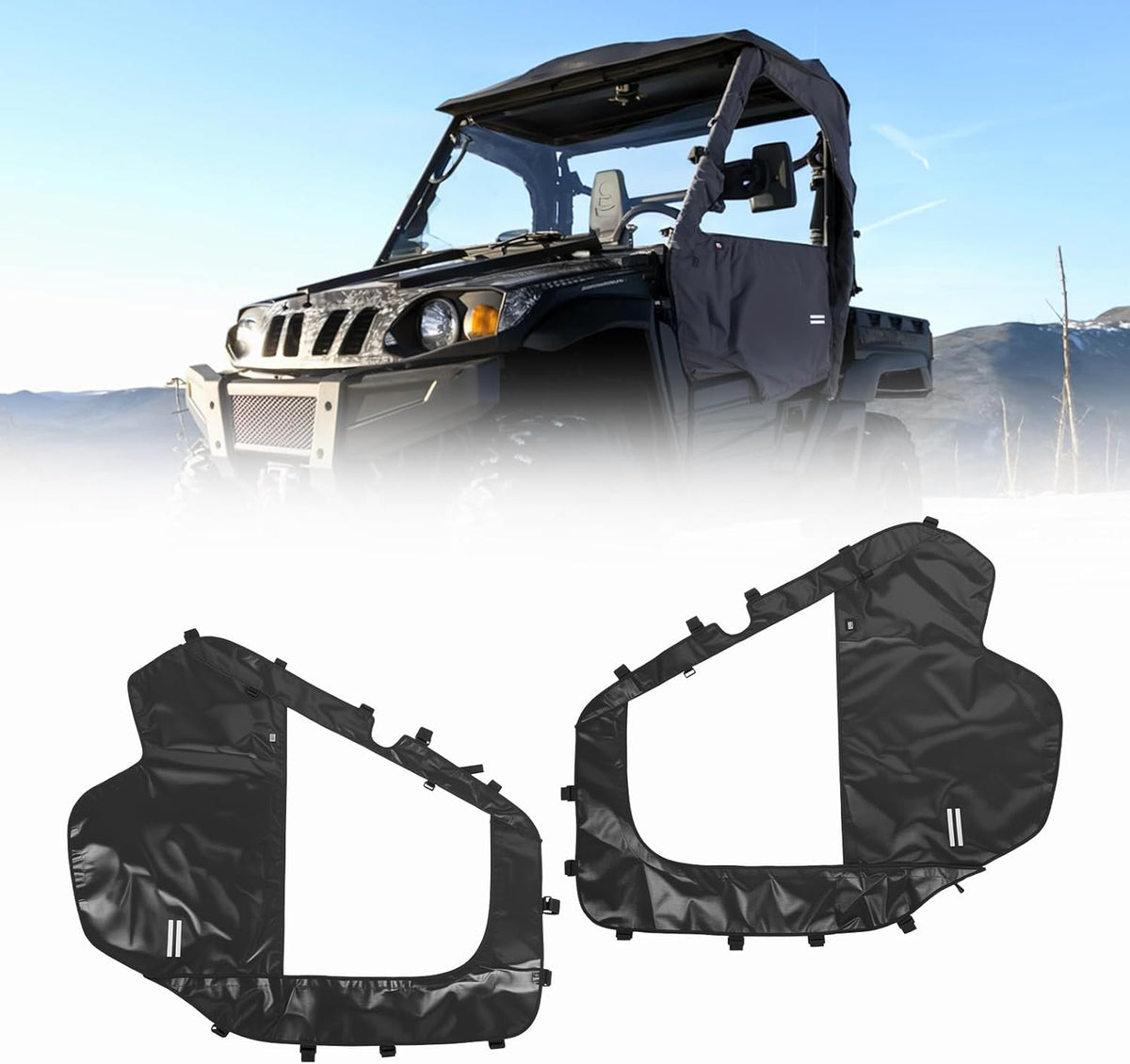 KEMIMOTO Cab Enclosure Waterproof 1680D Soft Side Doors for Hisun, Axis, Coleman, Massimo MSU 500