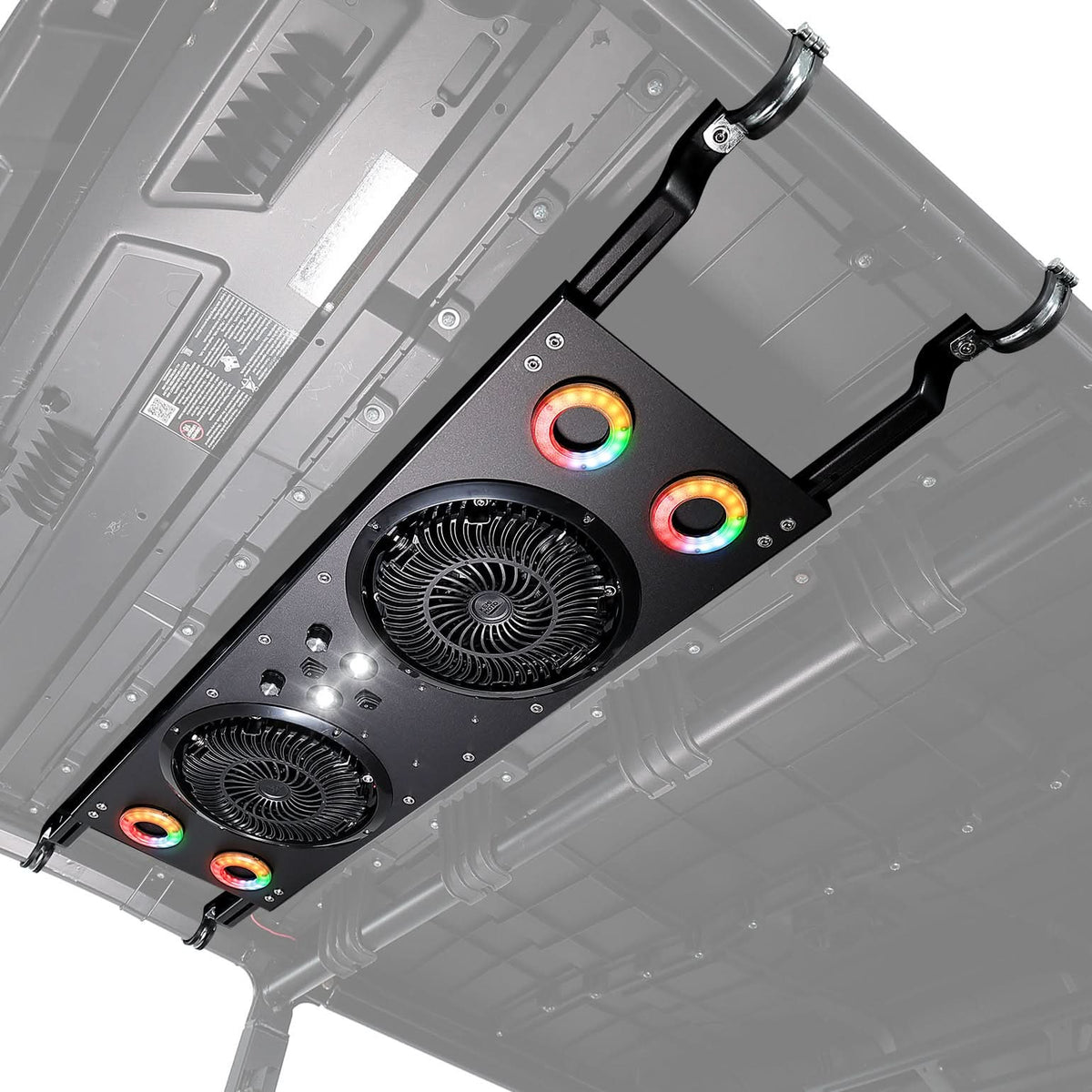 KEMIMOTO Overhead Fan with RGB for UTV with 57-42 Inch Roof Width for Polaris Ranger, RZR, Can-Am Defender, CFMOTO Uforce
