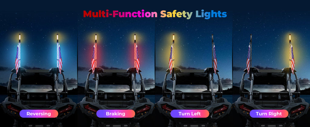 KEMIMOTO LED whip lights and rock lights full vehicle illumination