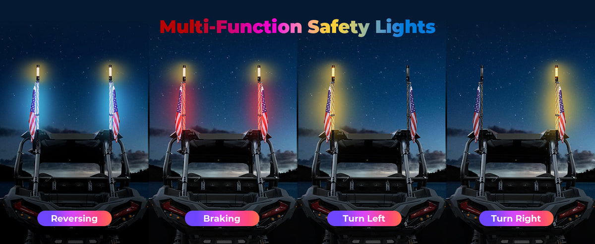 KEMIMOTO LED whip lights and rock lights full vehicle illumination