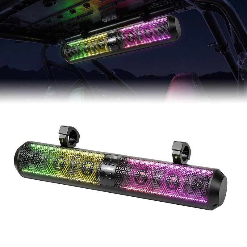 KEMIMOTO 28 inch RGB UTV soundbar for 1.56 to 2.25 inch roll cages