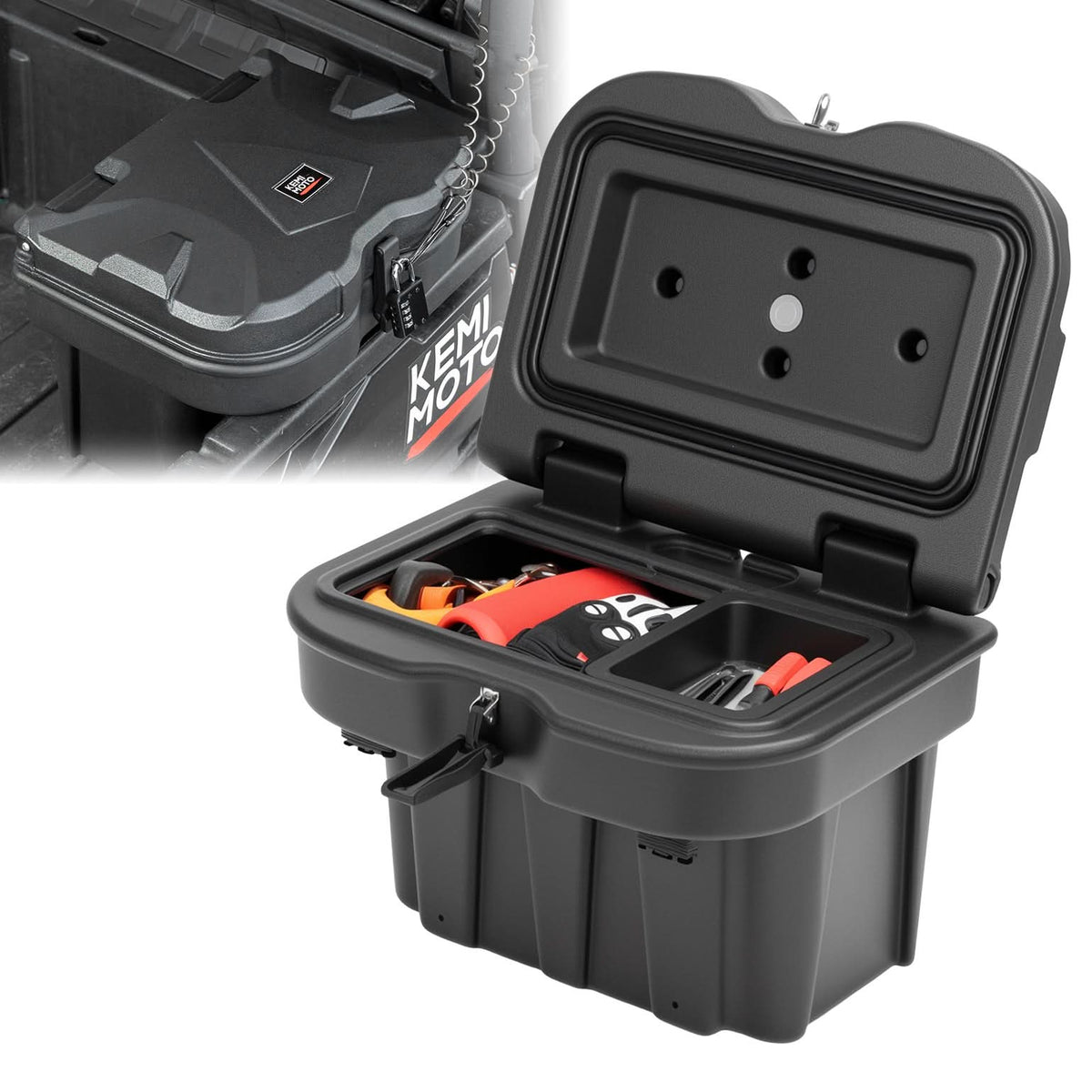 KEMIMOTO 21L bed storage box for Can-Am Defender and Commander