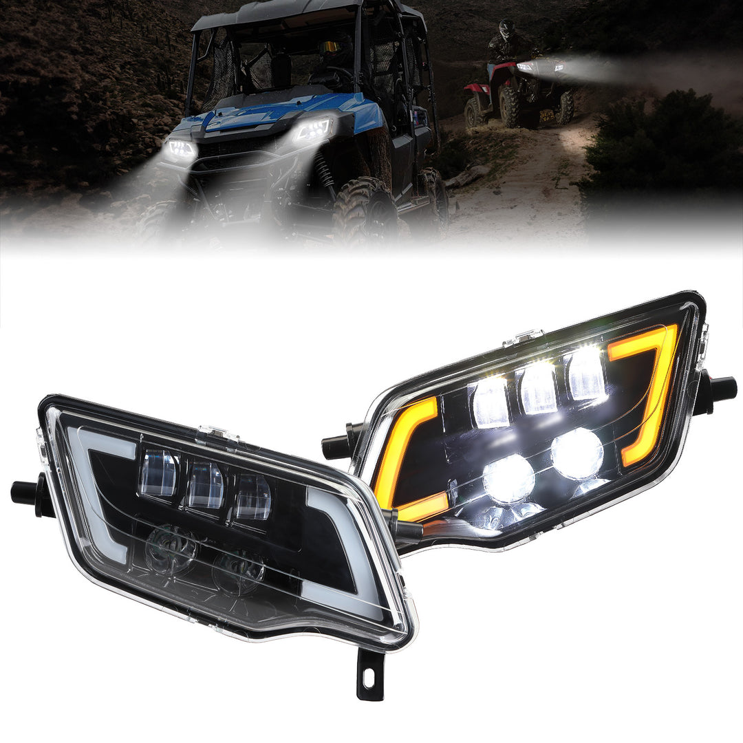 KEMIMOTO LED headlight with turn signal for Honda Pioneer and Talon