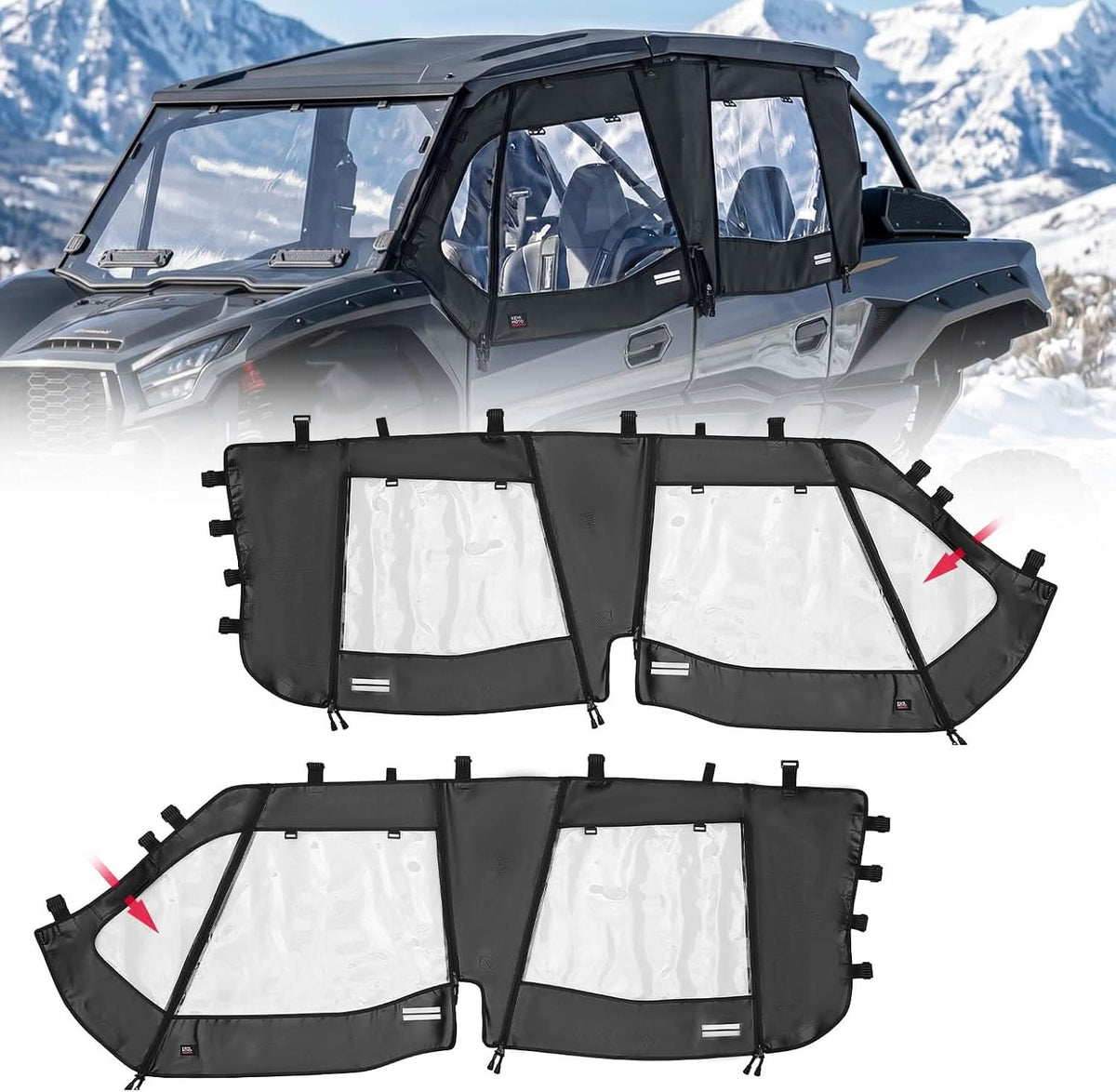 KEMIMOTO soft upper doors for Kawasaki Teryx KRX4 1000 2023-2026
