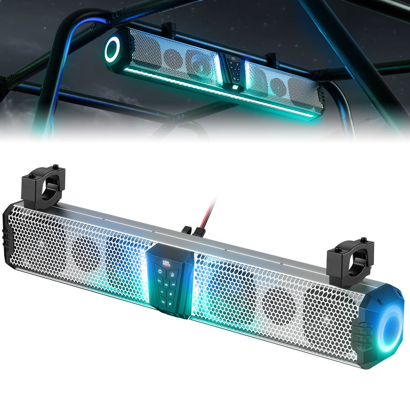 KEMIMOTO Midnight S80 Gen1.5 32" Aluminum 6-Speaker RGB Soundbar Silver