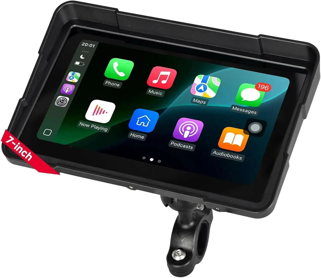KEMIMOTO 7 inch motorcycle screen with Apple CarPlay and Android Auto