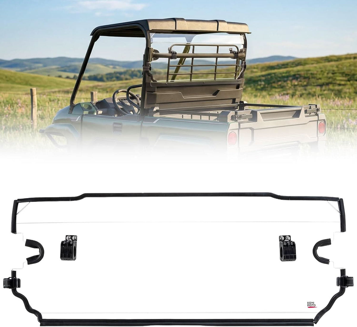 KEMIMOTO rear windshield for Kawasaki Mule PRO-MX
