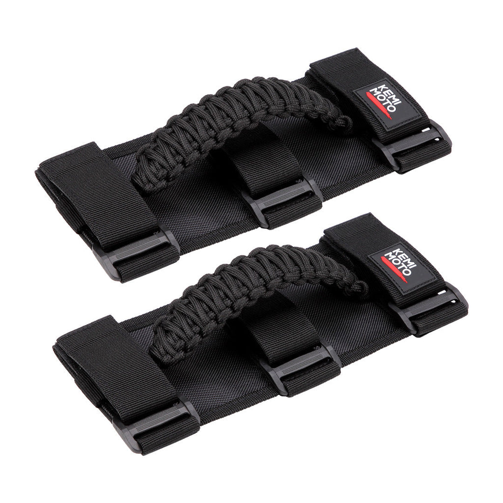 KEMIMOTO heavy-duty UTV grab handles in black for 1.5 to 2 inch roll bars