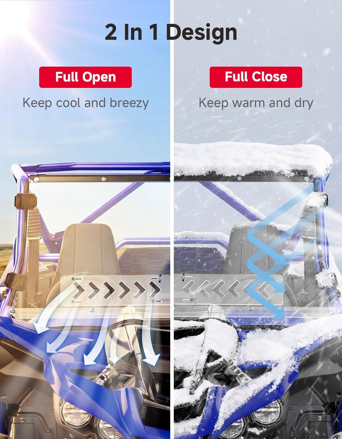 KEMIMOTO Yamaha YXZ vented windshield detail