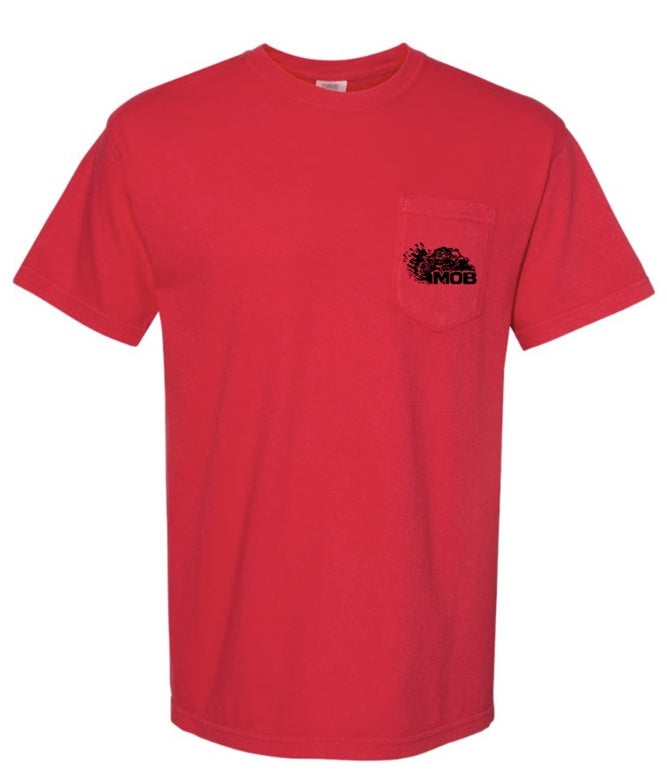 MOB's Fault red pocket tee front