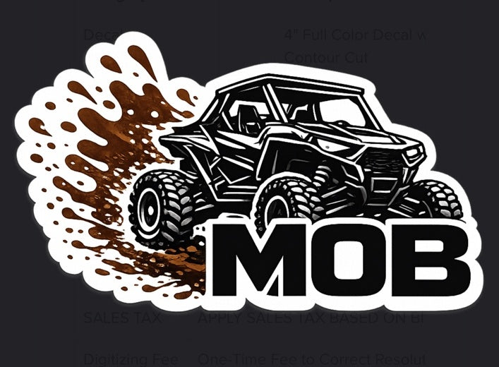 MOB side-by-side mud splash sticker