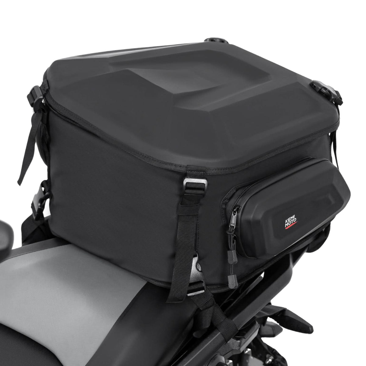 Motorcycle Hard Shell Tail Bag 23-35L Expandable Waterproof