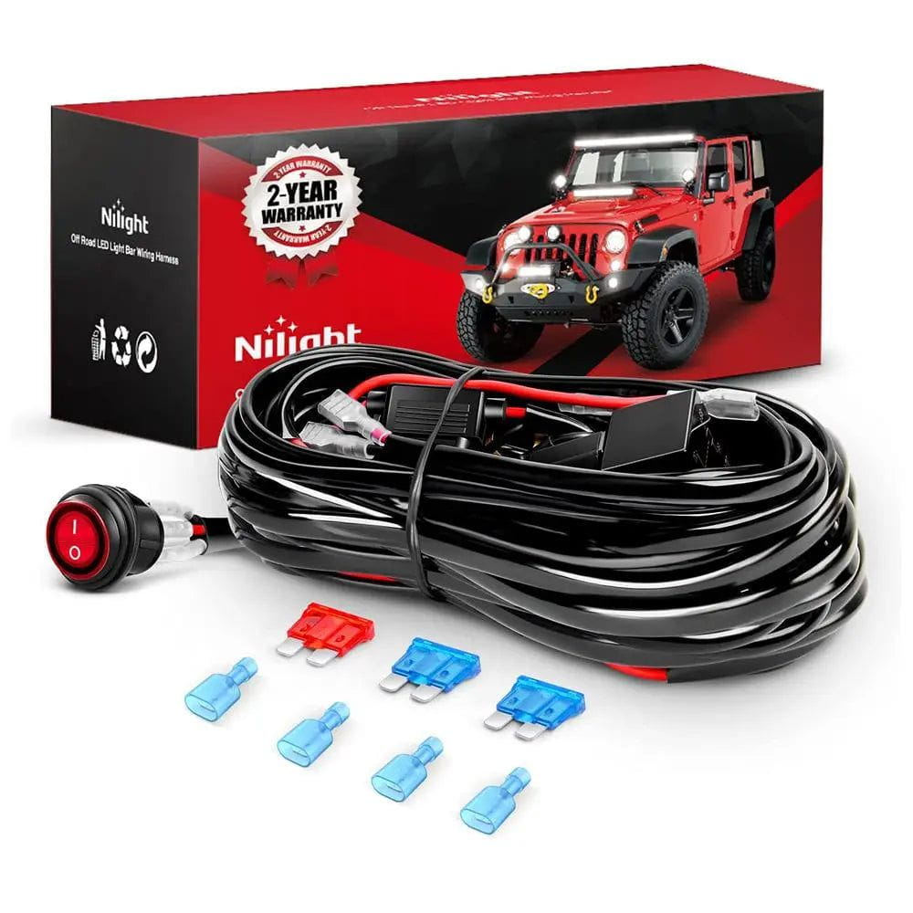 Nilight 10008W — 1PC Wiring Harness Kit--2 Leads