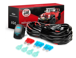 1PC 5 pin LED Light Bar Rocker Switch 16AWG Wiring Kit--2 Leads &1 x instructions
