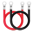 6 AWG 20-Inch Battery Power Inverter Cables for Motorcycle, Marine Boats