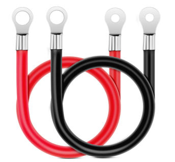 6 AWG 20-Inch Battery Power Inverter Cables for Motorcycle, Marine Boats