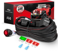 Wiring Harness Kit Nylon 14 AWG 2 Leads 12 V On Off Switch Power Relay Blade Fuse for LED Light Bar Off Road Lights on Cars Jeep Boat Trucks