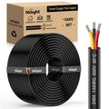 Nilight 10327W — 50FT 14 Gauge 3 Conductor Electrical Wire Tinned Oxygen Free Copper Red Black Yellow 3 Wires Parallel 600V DC Flexible PVC Case Extension Cords