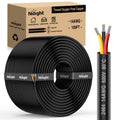 Nilight 10331W — 100FT 14 Gauge 3 Conductor Electrical Wire Tinned Oxygen Free Copper Red Black Yellow 3 Wires Parallel 600V DC Flexible PVC Case Extension Cords