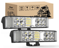 Nilight 2Pcs 4.5Inch Round 42W 4200LM White Marine LED Light Flood Beam Ponton Boat Deck Dock Lights