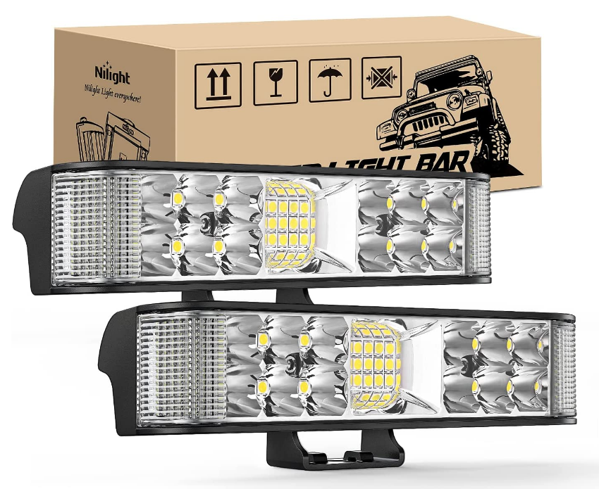 Nilight 2Pcs 4.5Inch Round 42W 4200LM White Marine LED Light Flood Beam Ponton Boat Deck Dock Lights