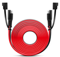 12FT SAE to SAE Extension Cable DC Extension Cord 16AWG 2 Pin Wire Harness with 12V-24V Quick Connect/Disconnect SAE Connector