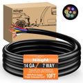 Nilight 51116TR — 10 Feet 7 Way Trailer Extension Cable RV Standard Wire 14 Gauge 7 Conductor 100% Pure Copper Insulated Heavy Duty Cord