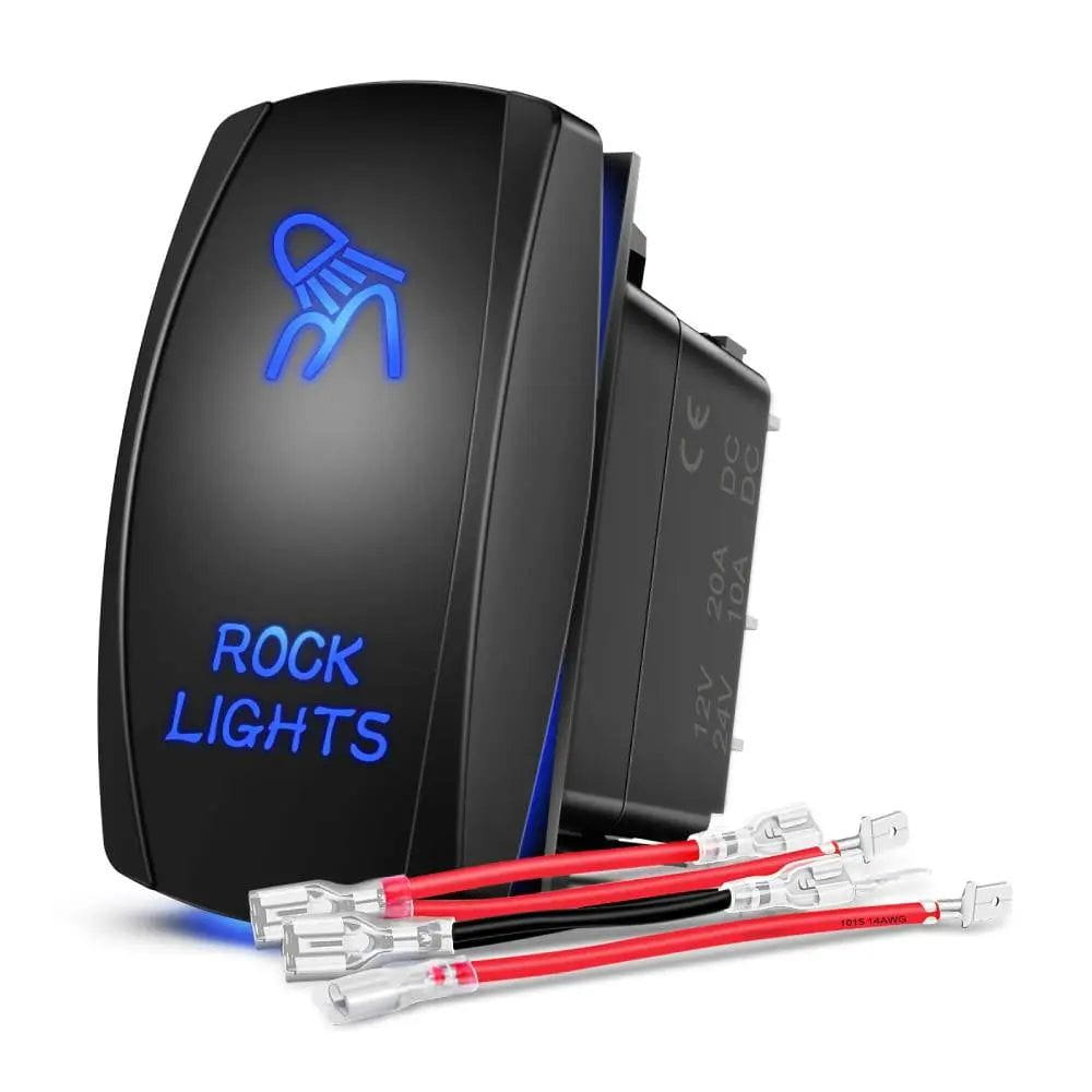 Nilight Blue Rock Lights Rocker Switch with Jumper Wires