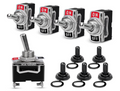 (5 sets/pack) SPST 2 Pin ON/OFF Toggle Switch with Waterproof Boot Cap Cover