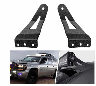 2PCS 54" Curved LED Light Bar Bracket at Upper Windshield Roof Cab - Nilight 90032B