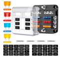 8 Gang Rocker Switch Aluminum Panel Toggle Dash 5 Pin ON/Off Pre-Wired Switches Rocker Switch Panel (Blue) - Nilight 90112H