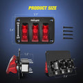 Nilight 90133C — 3 Gang Toggle Switch 12V Rocker Switch Panel