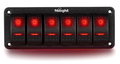 8 Gang Rocker Switch Aluminum Panel Toggle Dash 5 Pin ON/Off Pre-Wired Switches Rocker Switch Panel (Red) - Nilight 90138H