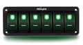 8 Gang Rocker Switch Aluminum Panel Toggle Dash 5 Pin ON/Off Pre-Wired Switches Rocker Switch Panel (Green) - Nilight 90142H