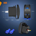 Nilight 90155A — Dual USB Charger 4.2A Rocker Switch Style USB Charger 12V/24V Fast Charge Socket