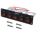 Nilight 90177E — 5 Gang 3 Pin Rocker Panel (Red)