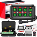 Nilight 90287H — 8 Gang Switch Panel System Circuit Control Relay System Fuse Wiring Harness Automatic Dimmable ON Off LED Switch Pod