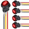 Nilight 90342R — 12V Red LED Round Waterproof Rocker Switch
