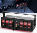 4 Gang Rocker Switch Box 12V SPST ON Off Toggle Switch PD Type C and QC 3.0 USB Charger Voltmeter LED Light Waterproof Aluminum Mount Bracket Switch Panel - Nilight 90427G