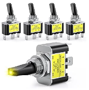 4 in 1 Charger Socket Panel PD Type C and QC 3.0 USB Charger with LED Voltmeter Display and Cigarette Lighter Socket and Power Cutoff Switch - Nilight 90512B