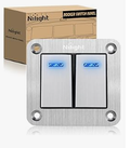3 Gang Rocker Switch Panel 3 Pin On Off Pre-Wired Rocker Switch Blue LED Waterproof Aluminum Panel with DIY Stickers - Nilight 90522S