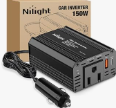 300W Power Inverter 12V DC to 110V AC Car Converter with PD 65W USB C & QC3.0 - Nilight 90542A