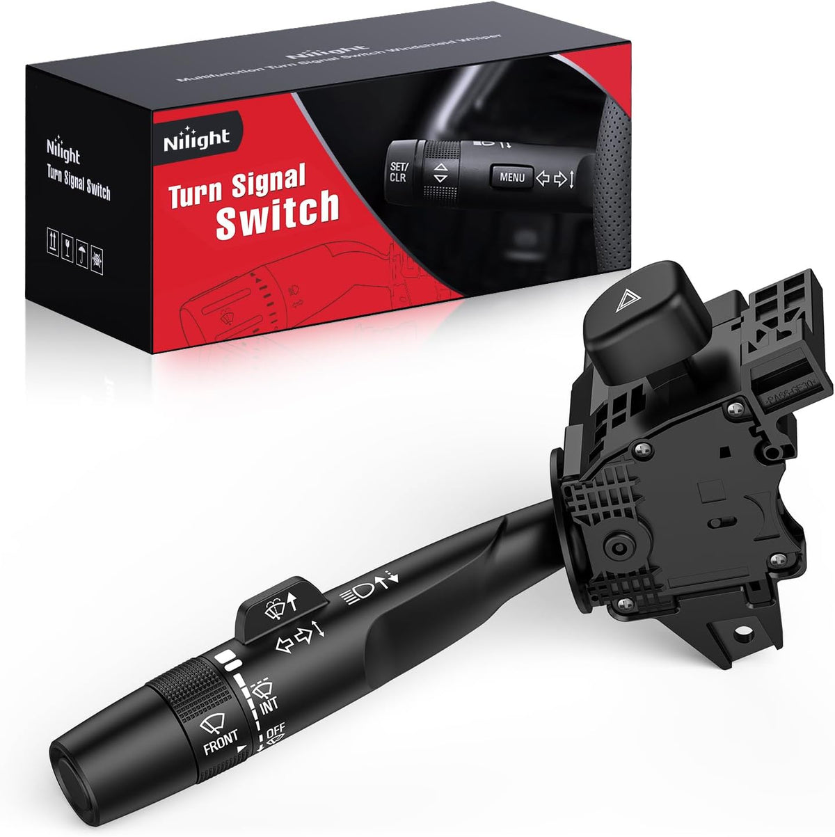 Nilight 90624A — Turn Signal Switch Compatible with 2014 2015 2016 2017 2018 2019 Chevy Silverado 1500 2015-2019 Silverado 2500 3500 2014-2019 GMC Sierra 1500 2500 3500 Windshield Wiper Combination Switches