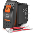 UTV Led Pod Lights Rocker Switch On Off 5PIN SPST Orange Backlit 12V 24V Toggle Switches - Nilight 90706A-A