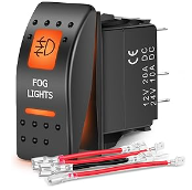 UTV Led Pod Lights Rocker Switch On Off 5PIN SPST Orange Backlit 12V 24V Toggle Switches - Nilight 90706A-A