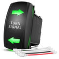 Nilight 90742G — Turn Signal Switch Green 4Pin ON Off ON Rocker Switch Laser Etched SPDT Toggle Switches 12V 20A 24V 10A Jumper Wires