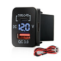 Nilight 90762B — Rocker Switch Style USB Outlet Socket LED Voltmeter 12V PD Type C and QC 3 Outlets Car Using 1.28" x 0.87" Replacement with Inline Fuse for Sequoia Highlander Tacoma Tundra 4Runner RAVR